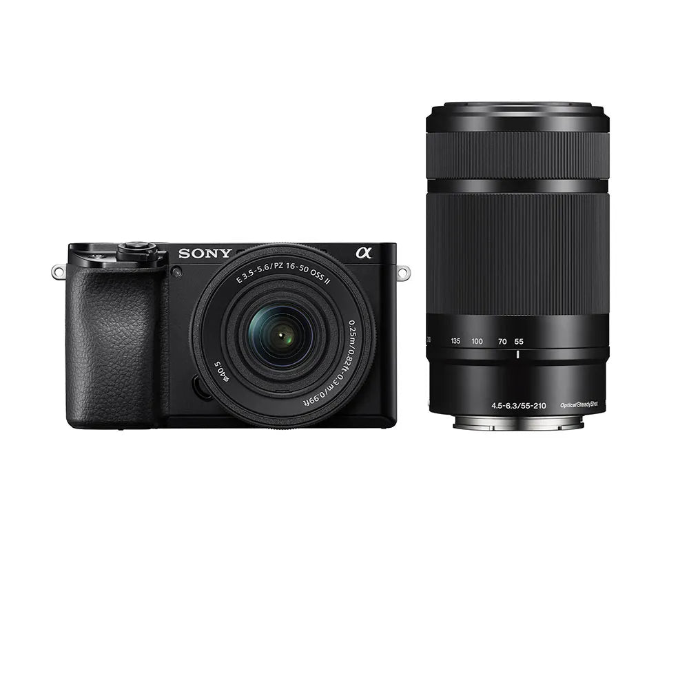 Sony Cámara Digital Mirrorless APS-C ILCE-6100X: A6100 + Lente SELP16502 + Lente SEL55210
