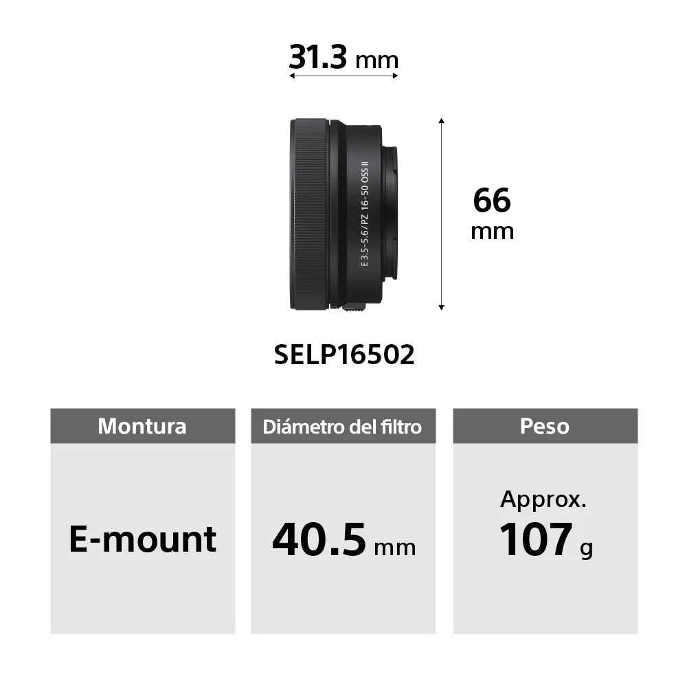 Sony Cámara Digital Mirrorless APS-C ILCE-6100X: A6100 + Lente SELP16502 + Lente SEL55210
