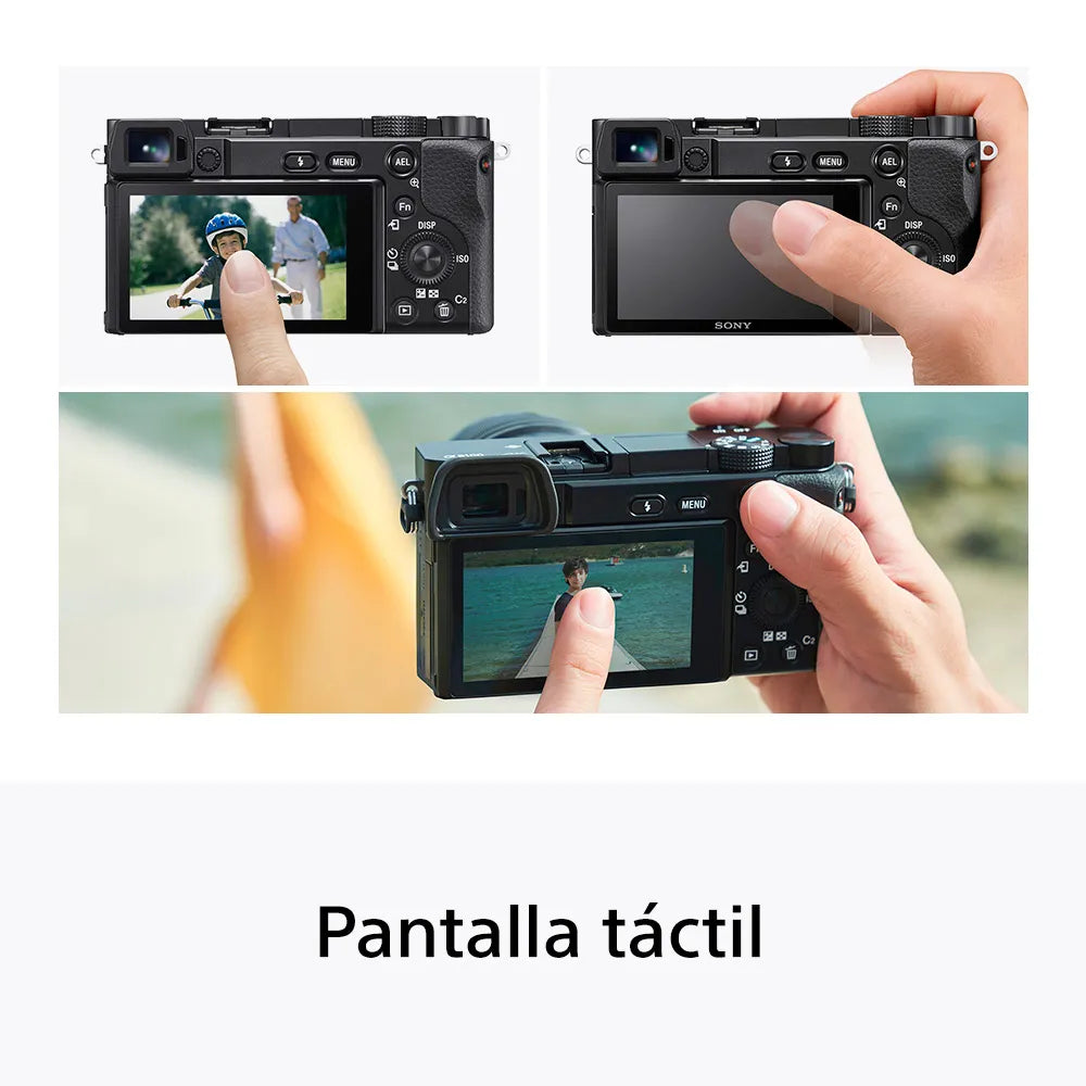 Sony Cámara Digital Mirrorless APS-C ILCE-6100X: A6100 + Lente SELP16502 + Lente SEL55210