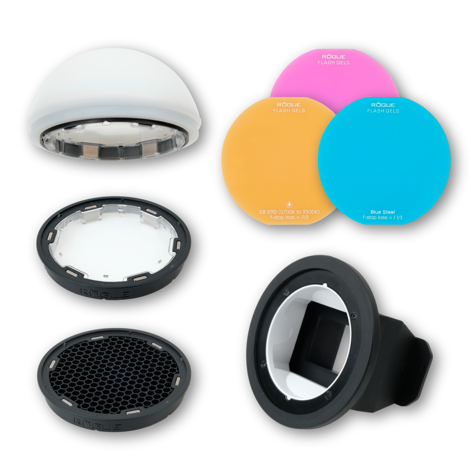 Kit para flash redondo + adptador para flash pequeño