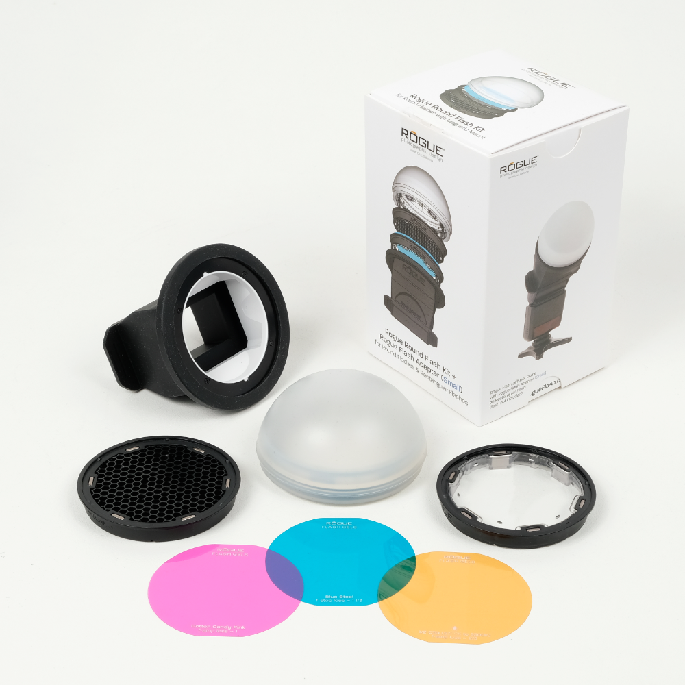 Kit para flash redondo + adptador para flash pequeño