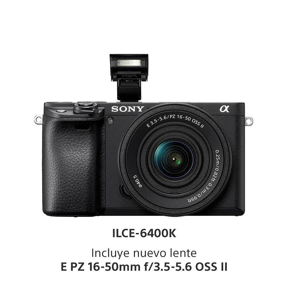 Sony Cámara Digital Mirrorless APS-C ILCE-6400K: A6400 + Lente SELP16502