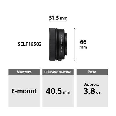 Sony Cámara Digital Mirrorless APS-C ILCE-6400K: A6400 + Lente SELP16502