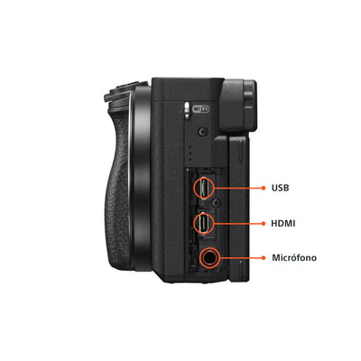 Sony Cámara Digital Mirrorless APS-C ILCE-6400K: A6400 + Lente SELP16502