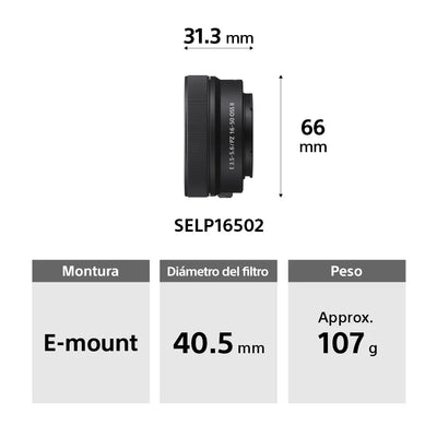 Sony Cámara Digital Mirrorless APS-C ILCE-6100X: A6100 + Lente SELP16502 + Lente SEL55210