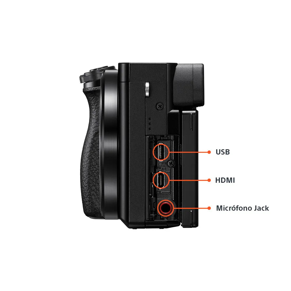 Sony Cámara Digital Mirrorless APS-C ILCE-6100X: A6100 + Lente SELP16502 + Lente SEL55210