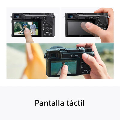Sony Cámara Digital Mirrorless APS-C ILCE-6100X: A6100 + Lente SELP16502 + Lente SEL55210
