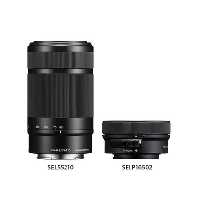 Sony Cámara Digital Mirrorless APS-C ILCE-6100X: A6100 + Lente SELP16502 + Lente SEL55210