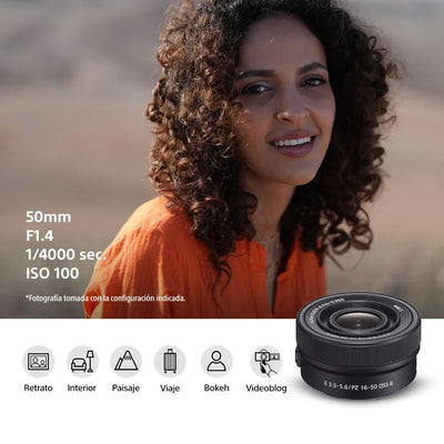 Sony Cámara ZV-E10 II para vlogs + Lente SELP16502