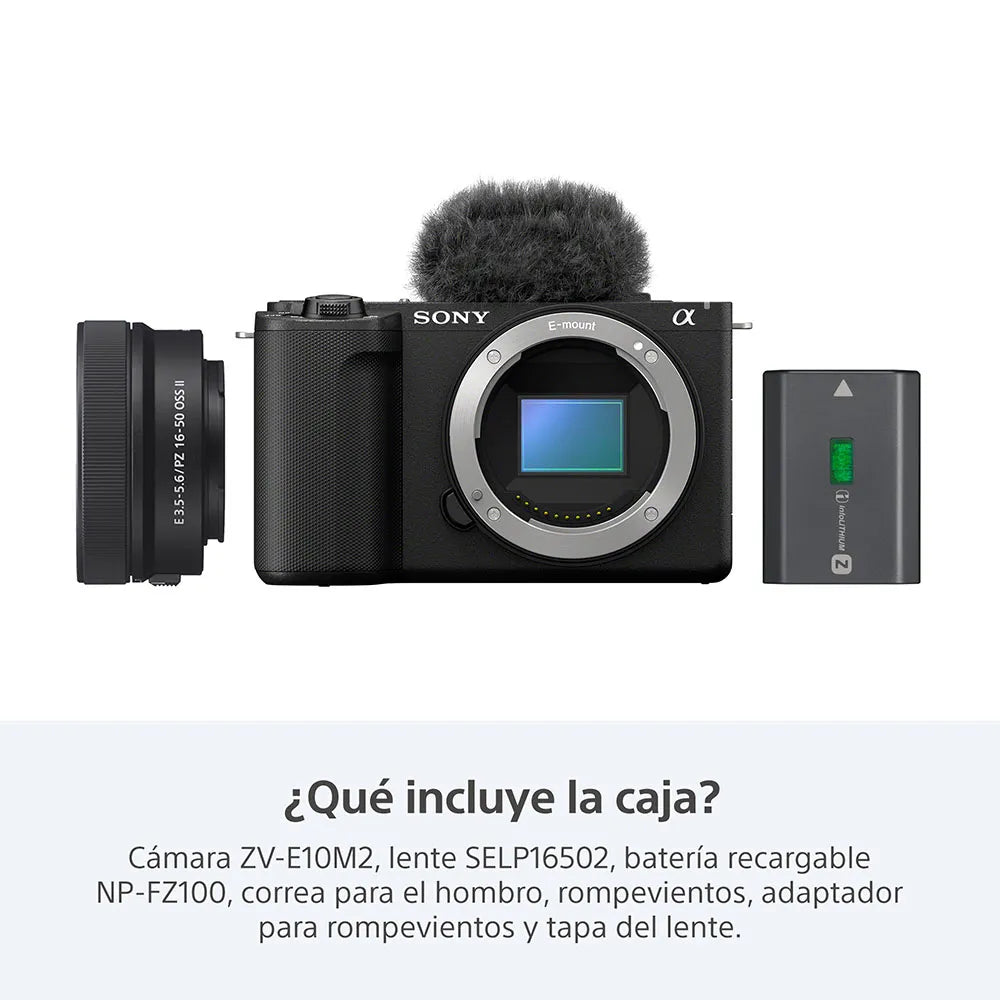 Sony Cámara ZV-E10 II para vlogs + Lente SELP16502