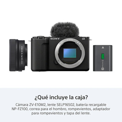 Sony Cámara ZV-E10 II para vlogs + Lente SELP16502