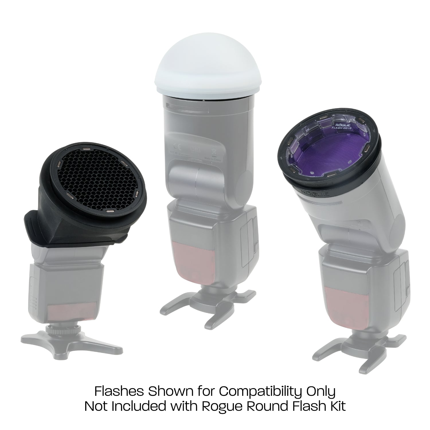 Kit para flash redondo + adptador para flash pequeño