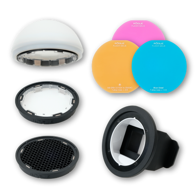 Kit para flash redondo + adptador para flash pequeño