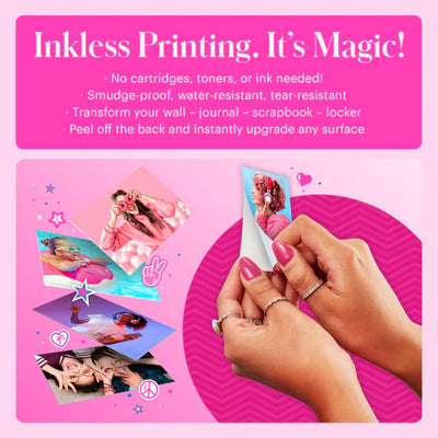 Impresora fotográfica portátil instantánea inalámbrica Barbie x Kodak Step Slim de estilo icónico