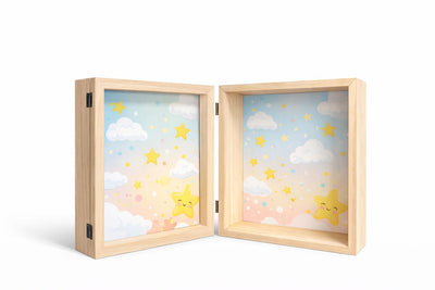 Alcancia de madera con fotos